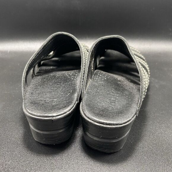 Sanita Clog Sandals Women's 41 Solid Black Slip On Strappy Open Toe - Picture 5 of 7